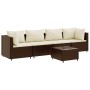 Set muebles de jardín 5 piezas y cojines ratán sintético marrón by , Garden sets - Ref: Foro24-3308009, Price: 311,60 €, Disc...
