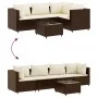 Set muebles de jardín 5 piezas y cojines ratán sintético marrón de , Conjuntos de jardín - Ref: Foro24-3308009, Precio: 308,2...