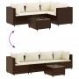 Set muebles de jardín 5 piezas y cojines ratán sintético marrón by , Garden sets - Ref: Foro24-3308009, Price: 311,60 €, Disc...