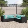 Set de muebles de jardín 5 pzas y cojines ratán sintético negro de , Conjuntos de jardín - Ref: Foro24-3308124, Precio: 361,8...