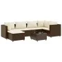 Set muebles de jardín 7 piezas y cojines ratán sintético marrón by , Garden sets - Ref: Foro24-3308217, Price: 506,86 €, Disc...
