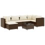 Set muebles de jardín 7 piezas y cojines ratán sintético marrón by , Garden sets - Ref: Foro24-3308217, Price: 526,13 €, Disc...