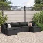 Set muebles de jardín 6 piezas y cojines ratán sintético negro de , Conjuntos de jardín - Ref: Foro24-3308243, Precio: 417,21...