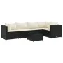 Set muebles de jardín 6 piezas y cojines ratán sintético negro de , Conjuntos de jardín - Ref: Foro24-3308096, Precio: 431,72...