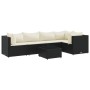 Set muebles de jardín 6 piezas y cojines ratán sintético negro by , Garden sets - Ref: Foro24-3308096, Price: 454,09 €, Disco...