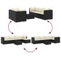 Set muebles de jardín 6 piezas y cojines ratán sintético negro by , Garden sets - Ref: Foro24-3308096, Price: 454,09 €, Disco...