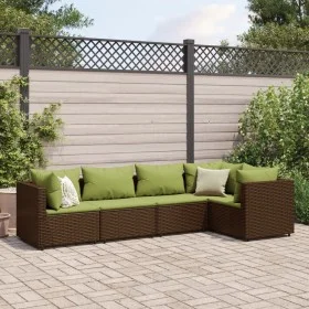 Gartenmöbel-Set, 5-teilig, mit braunen Kunststoff-Rattan-Kissen. von , Gartensets - Ref: Foro24-3308094, Preis: 423,38 €, Rab...