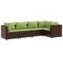 Set muebles de jardín 5 piezas y cojines ratán sintético marrón by , Garden sets - Ref: Foro24-3308094, Price: 431,46 €, Disc...