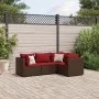 Set muebles de jardín 4 piezas y cojines ratán sintético marrón de , Conjuntos de jardín - Ref: Foro24-3308077, Precio: 311,3...