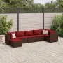 Set muebles de jardín 7 piezas y cojines ratán sintético marrón by , Garden sets - Ref: Foro24-3308229, Price: 534,58 €, Disc...
