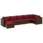 Set muebles de jardín 7 piezas y cojines ratán sintético marrón by , Garden sets - Ref: Foro24-3308229, Price: 534,58 €, Disc...