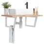 Waschbeckenregalstützen, 2 Stück, Trapezform, weißer Stahl von , Stützen und Querstangen - Ref: Foro24-4007282, Preis: 39,99 ...