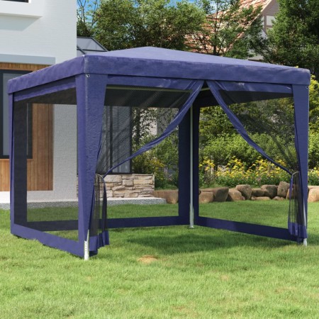 Partyzelt mit 4 blauen HDPE-Netzwänden 3x3 m. von , Zelte und Pavillons - Ref: Foro24-319227, Preis: 80,99 €, Rabatt: %