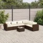Set muebles de jardín 7 piezas y cojines ratán sintético marrón de , Conjuntos de jardín - Ref: Foro24-3308145, Precio: 554,7...