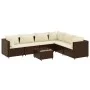 Set muebles de jardín 7 piezas y cojines ratán sintético marrón de , Conjuntos de jardín - Ref: Foro24-3308145, Precio: 554,7...