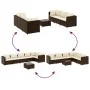 Set muebles de jardín 7 piezas y cojines ratán sintético marrón de , Conjuntos de jardín - Ref: Foro24-3308145, Precio: 554,7...