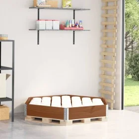 Arriate elevado hexagonal madera maciza pino marrón 160x160 cm by , Pots and planters - Ref: Foro24-4010320, Price: 66,56 €, ...