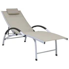 Sonnenliege aus cremefarbenem Textilene-Aluminium von vidaXL, Liegen - Ref: Foro24-310502, Preis: 147,18 €, Rabatt: %