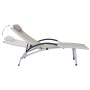 Tumbona de aluminio textilene crema de vidaXL, Tumbonas - Ref: Foro24-310502, Precio: 149,47 €, Descuento: %