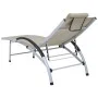 Cream textilene aluminum sun lounger by vidaXL, Loungers - Ref: Foro24-310502, Price: 147,18 €, Discount: %