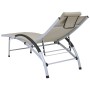 Tumbona de aluminio textilene crema de vidaXL, Tumbonas - Ref: Foro24-310502, Precio: 149,47 €, Descuento: %