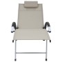 Tumbona de aluminio textilene crema de vidaXL, Tumbonas - Ref: Foro24-310502, Precio: 149,47 €, Descuento: %