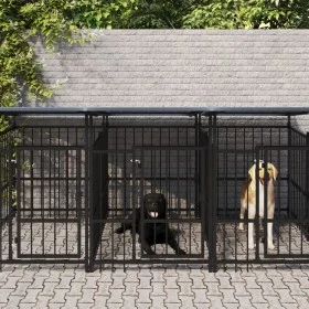 Außenzwinger mit Stahldach 15,02 m² von , Hundehütten und Zäune - Ref: Foro24-3124595, Preis: 2,00 €, Rabatt: %
