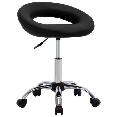 Schwarzer Arbeitsstuhl aus Kunstleder mit Rollen von vidaXL, Bürostühle - Ref: Foro24-323664, Preis: 74,00 €, Rabatt: %