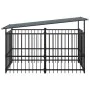 Outdoor dog kennel with steel roof 1.88 m² by , Dog kennels and fences - Ref: Foro24-3124588, Price: 260,22 €, Discount: %
