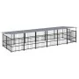 Außenzwinger mit Stahldach 11,26 m² von , Hundehütten und Zäune - Ref: Foro24-3124611, Preis: 980,39 €, Rabatt: %