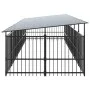 Außenzwinger mit Stahldach 11,26 m² von , Hundehütten und Zäune - Ref: Foro24-3124611, Preis: 980,39 €, Rabatt: %