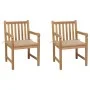 Garden chairs 2 units solid teak wood with beige cushions by , Garden chairs - Ref: Foro24-3062733, Price: 305,63 €, Discount: %