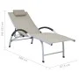 Cream textilene aluminum sun lounger by vidaXL, Loungers - Ref: Foro24-310502, Price: 147,18 €, Discount: %