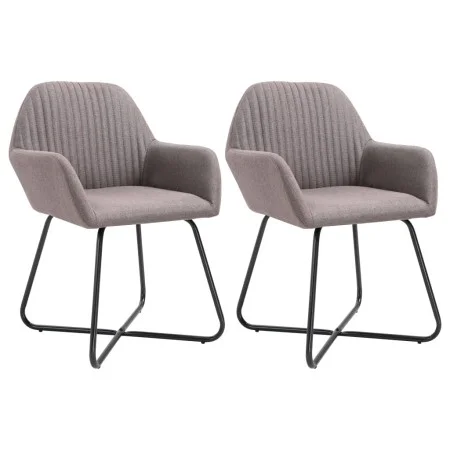 Dining chairs 2 units gray taupe fabric by , dining chairs - Ref: Foro24-249816, Price: 176,41 €, Discount: %