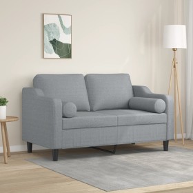 2-seater sofa with light gray fabric cushions, 120 cm by , Sofas - Ref: Foro24-3200837, Price: 226,94 €, Discount: %