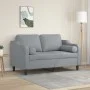 2-seater sofa with light gray fabric cushions, 120 cm by , Sofas - Ref: Foro24-3200837, Price: 225,06 €, Discount: %