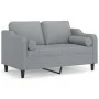 2-seater sofa with light gray fabric cushions, 120 cm by , Sofas - Ref: Foro24-3200837, Price: 225,06 €, Discount: %