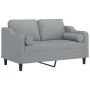 2-seater sofa with light gray fabric cushions, 120 cm by , Sofas - Ref: Foro24-3200837, Price: 225,06 €, Discount: %