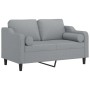 Zweiplätziges Sofa mit Kissen, helles graues Gewebe, 120 cm. von , Sofas - Ref: Foro24-3200837, Preis: 227,71 €, Rabatt: %