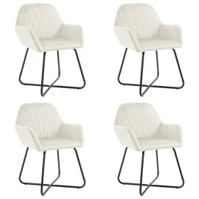 Esszimmerstühle, 4 Stück, cremefarbenes Samtgewebe. von , Essstühle - Ref: Foro24-277013, Preis: 436,14 €, Rabatt: %