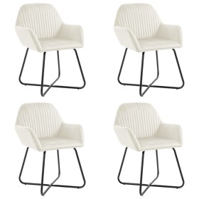 Esszimmerstühle, 4 Stück, cremefarbenes Samtgewebe. von , Essstühle - Ref: Foro24-277013, Preis: 443,54 €, Rabatt: %