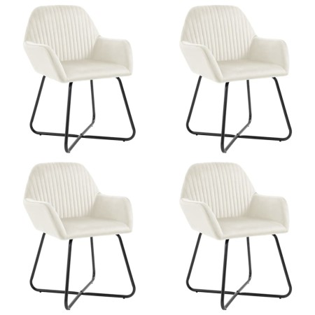 Esszimmerstühle, 4 Stück, cremefarbenes Samtgewebe. von , Essstühle - Ref: Foro24-277013, Preis: 443,54 €, Rabatt: %