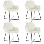 Esszimmerstühle, 4 Stück, cremefarbenes Samtgewebe. von , Essstühle - Ref: Foro24-277013, Preis: 435,61 €, Rabatt: %