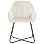 Esszimmerstühle, 4 Stück, cremefarbenes Samtgewebe. von , Essstühle - Ref: Foro24-277013, Preis: 443,54 €, Rabatt: %