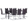 9-teiliges Esszimmer-Set aus braunem Kunstleder von , Möbelsets für Küchen und Esszimmer - Ref: Foro24-3053117, Preis: 784,76...