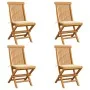 Gartensessel 4 Stück mit cremefarbenen Kissen aus Teakholz. von , Gartenstühle - Ref: Foro24-3062570, Preis: 254,10 €, Rabatt: %