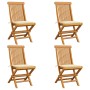Gartensessel 4 Stück mit cremefarbenen Kissen aus Teakholz. von , Gartenstühle - Ref: Foro24-3062570, Preis: 254,61 €, Rabatt: %