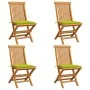 Garden chairs 4 units with bright green cushions teak wood by , Garden chairs - Ref: Foro24-3062579, Price: 254,00 €, Discoun...