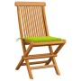 Garden chairs 4 units with bright green cushions teak wood by , Garden chairs - Ref: Foro24-3062579, Price: 259,99 €, Discoun...