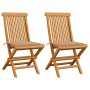 Sillas de jardín 2 unidades con cojines beige madera de teca de , Sillas de jardín - Ref: Foro24-3062463, Precio: 134,41 €